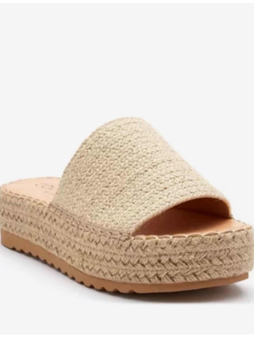 Bea Woven Beige Espadrille Slide - Casual Slip-On Comfort - Picture 2 of 8